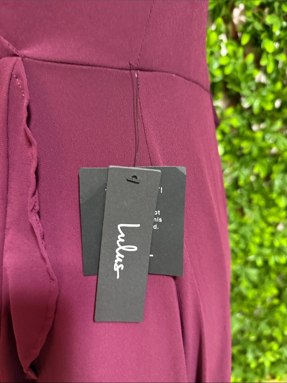 NWT-In Love Forever Plum Lace-Up High-Low Maxi Dress - Picture 9 of 16